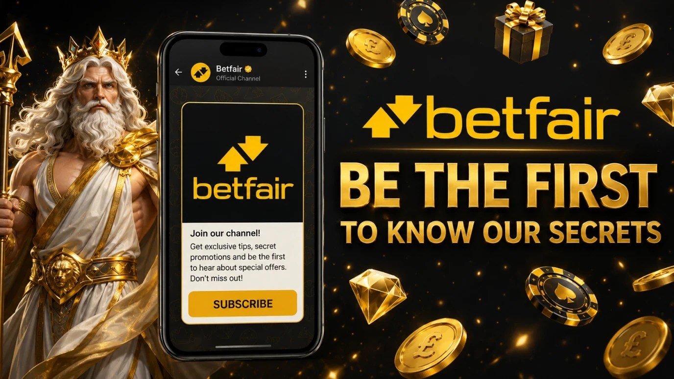 Betfair mobile sign-in promo with Telegram channel